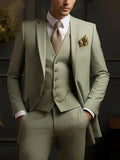 Riolio  3 Pieces Blazer Vest Pant New Solid Suits for Men Slim Fit Groom Wedding Suits Tuxedo Best Man Fashion Marriage