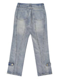 Riolio New Trendy Large Pockets Men's Denim Cargo Pants Streetwear Skateboard Fashion Designer Spliced Slit Full Length Baggy Jeans Men