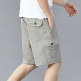 Riolio  Summer Shorts for Men Multi-pocket Cotton Breathable Baggy Short Pants Casual Simple Style Fashion Cargo Shorts