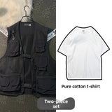 Riolio Men's Summer Thin Me Vest Breathable Outdoor Casual Fiing Vest Multi-ket Photoaphy Lightweight V-Ne Zipper Closure