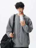 Riolio  hoodie Men Solid Color Round Neck Sweatshirt Long Sleeve Pullover Soft Comfortable Crewneck Sweatshirt For Autumn Casual Wear