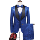 Riolio  Large Size Men's Three-Piece Suit Casual Business Hostwear Tailored Fit Cotton Blend Fabric for Wedding And Banquet