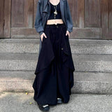 Riolio  XS-5XL Y2k Irregular Skirt Pants Gothic Dark  Multi-Layer Casual Pants Genderless Streetwear Fashion Youth Wide-Leg Pants Unisex