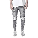 Riolio Men High Waist Fashion Jean Spring Summer Boyfriend Motorcycle Street Wear Skinny Casual Denim Pants Jeans Straight Trousers