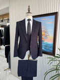 Riolio  New Elegant Plaid Men's Suits 3 Pieces Business Party Wear Notched Lapel Slim Fit Suit Set For Piano Performance S-3XL Tuxedo