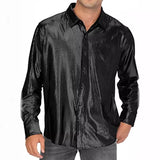 Riolio  Spring Autumn New Fashion Turn-down Collar Long Sleeve Fashion Shirt Man High Street Casual Loose Button Cardigan Sequined Tops