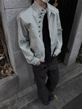 Riolio American Retro Multi-button Stand Collar Design Jacket Men Korean Hip Hop Coat High Street Hip-hop Solid Color Classic Jacket