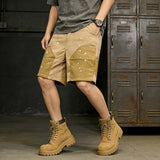 Riolio  Fashion Men Spliced Color Blocking Cargo Pants Summer Lightweight Comfortable Breathable Jeans Male Loose Straight Leg Shorts