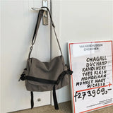 Riolio  Canvas messenger bag men's large-capacity simple messenger bag leisure ins student book shoulder bag boys' satchel