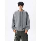 Riolio  hoodie Men Solid Color Round Neck Sweatshirt Long Sleeve Pullover Soft Comfortable Crewneck Sweatshirt For Autumn Casual Wear