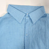 Riolio  Summer Short Sleeve Shirts Man Cotton Linen Shirt Blouses Men White Social Formal Shirt  Business Casual Top Shirt Men Clothes