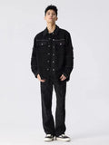 Riolio Metal Denim Punk Jacket Design Spring Autumn Men Women New High-end American Breasted Trendy Black Loose Jacket Aesthetic Chic