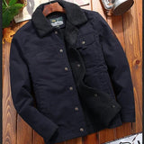 Riolio Outerwear Clothing fleece Bomber Jacket Men's Windbreaker Thick Warm Male Parkas Military Mens Winter Jackets Fur collar Coats