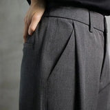 Riolio  Men Straight Pants British Style Casual Pants Autumn Fashion Temperament Elegant Business Commuting Trousers Men'S Clothing