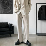 Riolio Pants Men Trousers Casual Autumn New Arrival Front-slit Fashion Straight High Street Office Clothes Simple Business Harajuku