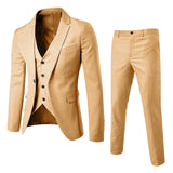 Riolio Men’S Suit Slim 3 Piece Suit Business Wedding Party Vest & Pants Coat Casual Solid Blazers Coat Jacket Luxury