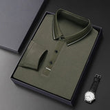 Riolio  Spring Autumn Middle-aged Men's Long Sleeve Polo Shirt