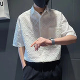 Riolio  Fashionable Brand Handsome Loose High-end Design Short-sleeved Shirt Men's Shirt