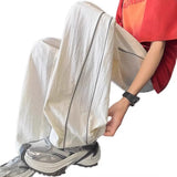 Riolio  American Retro Patchwork Quick Dry Pants Men Summer Thin Trendy Cool Loose Straight Leg Sports Trousers