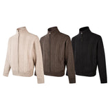 Riolio  New Japanese Retro Men Cardigan Jacket Winter Light Luxury Trendy Turtleneck Knit Zip-up Long Sleeve Sweater Coat Premium Outfit