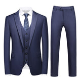 Riolio M-6XL Double Vent Mens Suit ( Blazer+Vest+Pants) Solid Color Formal Office Business Suit Three-piece Groom's Wedding Dress Party