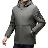 Riolio Male Windproof Casual Winter Parkas Slim Fit Warm Removable Hat Men Aviator Windbreaker New Jacket Fashion Men Military Parkas