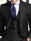 Riolio  3 Pieces Jacket+Pants+Vest Customized US Men's Suits Stripe Blazer Wedding Male Groom Tuxedos Suit with Pant