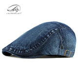 Riolio Brand Oohmy Cotton Denim Newsboy Hats Flat Ivy Gatsby Cabbie Driving Berets Hat Dad Cap for Men Women Vintage Casual Headwear