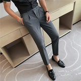 Riolio prom suit High Quality Elasticity Suit Pants Men Formal Business Office Social Dress Pants Slim Fit Casual Wedding Ankle Trousers Pantalon