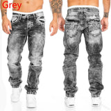 Riolio Mens Black Jeans Slim Fit Quality Gray Casual Male Jeans Pants Skinny Fit Men Pants Hip Hop Streetwear Cotton Denim Trousers