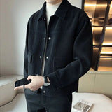 Riolio Korean Style Fashionable High-end Jacket Men's Spring Autumn 2025 New Corduroy Top Trendy Handsome Loose Short Lapel Thin Jacket