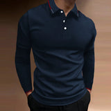 Riolio  Autumn Men's Sports Fitness Casual Collar Long Sleeve Polo