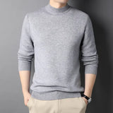 Riolio  Brand New Men's Cashmere Sweater Half Turtleneck Men Sweaters Knit Pullovers for Male Youth Slim Knitwear Man Sweater