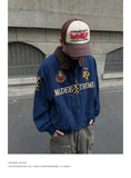 Riolio American Retro High-end Fashion High Street Jacket Men Women Couple Autumn Winter Trendy Splicing Embroidered Short Men's Jacket