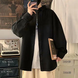Riolio  Handsome Button Loose Shirts Turn-down Collar Solid Man Business Casual Spring Summer Thin Young Style Men's Clothing Fashion