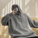 Riolio Men Hooded Sweater Spring and Autumn Seasons Japanese Vintage Lazy Coat Male Wearing Hat Knit Casual Fashion  Loose Sweater Top