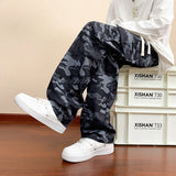 Riolio Cargo Pants Men Multiple Pockets Camouflage Parachute Pants Y2k Baggy Pants Outdoor Hiking Workout Streetwear Trousers