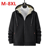 Riolio Hoodies Men Winter Fleece Thickened Sweatshirts plus Size Hood Jackets Male Fleece Coats Men's Lamb Fleece Cardigan Hoodie Tops