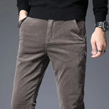 Riolio  Autumn and Winter Corduroy Pants Men's Elastic Casual Pants Slim Straight Corduroy Plus Velvet Men's Trousers Trend y2k pants