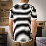 Riolio Striped T-shirts Men Panelled Leisure American Style High Street Cozy Daily Versatile Hipster Classic Outdoor Summer Breathable