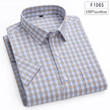 Riolio  Hight qulity summer 100%cotton thin short sleeve shirts for men slim fit formal shirt soft designer tops korean popular clothes
