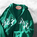 Riolio European American Style Dull Black Y2k Polo Shirt Men Women Hooded Sweatshirt Couple Model Harajuku Zipper Sweatshirt