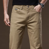Riolio  Autumn Men's Clothing Business Trousers Men Straight Casual Pants Men's Pants Cotton Black Gray Khaki Brand