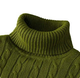 Riolio turtleneck outfit men Men's High Neck Sweater Solid Color Pullover Knitted Warm Casual Turtleneck  Mens  Knitted Sweater