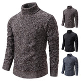 Riolio Sweater Men's Autumn Winter New Trend Slim Wool Thin Velvet Turtleneck Knit Bottoming Shirt Male Clothing