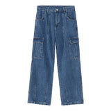 Riolio  Men Baggy Oversize Cargo Jeans Male Wide Streetwear Hip Hop Pants Harajuku Fashion Straight Leg Black Blue Loose Denim Pants