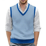 Riolio  Top For Man Chess Vest Waistcoat Diamond Grid Woolen Sweater Vest Sleeveless Jackets For Men Vest Men Chaleco Lana