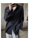 Riolio Korean Version Solid Color Elastic Fashionable Top Men Solid Color Free Long-sleeved Shirt for Autumn New High-end Trendy Shirt