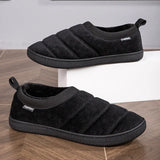 Riolio  Unisex Home Men Cotton Slippers Winter Casual Indoor Outdoor Non Slip Shoes Warm Velvet Sneakers Men Women Snow Slippers