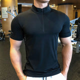 Riolio  Summer Sport Shirt Quick Dry Compression Running t Shirt Men Breathable Fitness Bodybuilding Shirts Tights Top Man Gym Clothing